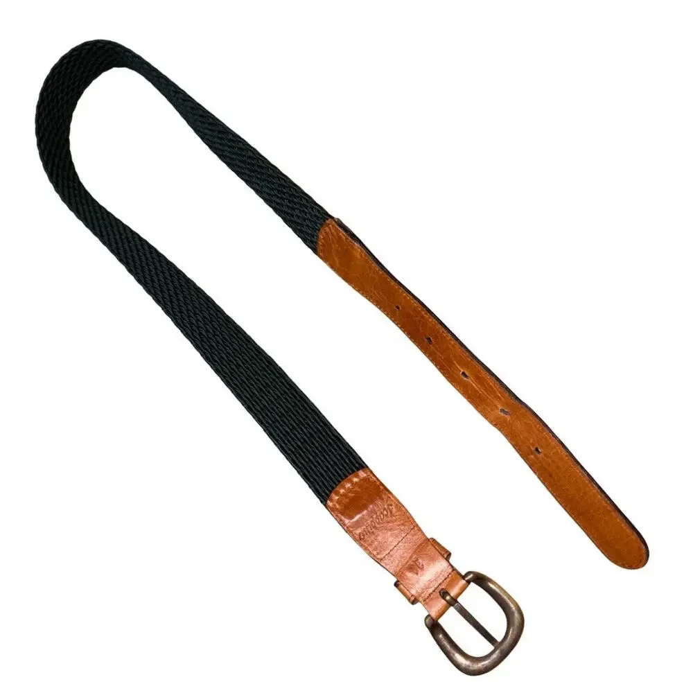 Scappino Green Nylon Leather Belt     Size: 36